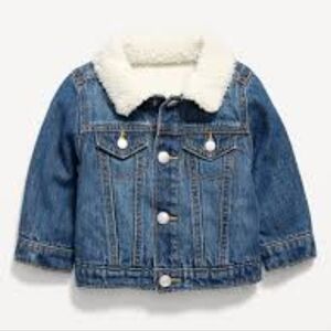 Old Navy Blue Denim Jacket with Cream Collar